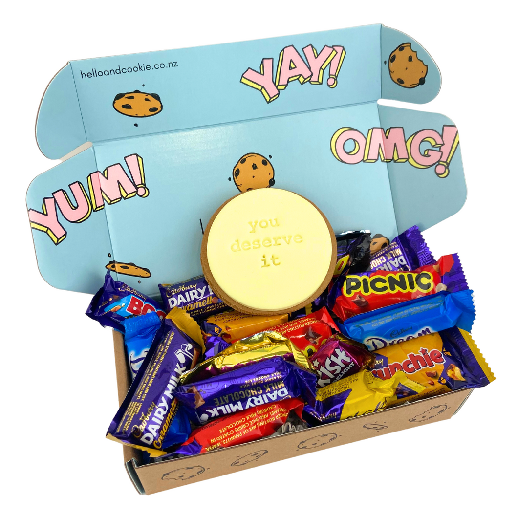 Cadbury Favourites Gift Box with Hello & Cookie. Valentine's Day gifts. Affordable. Delivery NZ Wide and Auckland Same Day