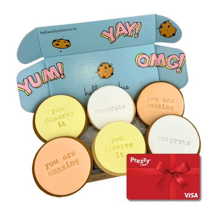 Congratulations Cookie Gift Box With Visa Prezzy Card | Hello & Cookie NZ
