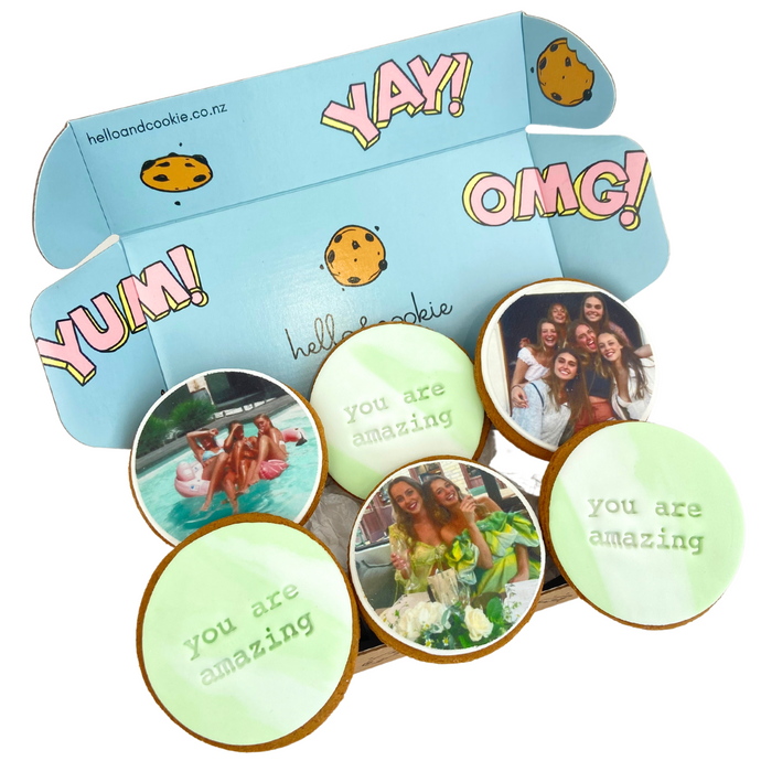 Photo & Text Cookie 6 Pack Gift Box